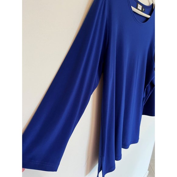 Sympli Canada Cobalt Blue Jersey Stretchy T-Shirt/Tunic - Large - Picture 3 of 5